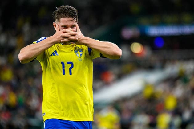 260614 Viktor Gyökeres of Sweden celebrates after scoring 3 1 during the FIFA World Cup 2026 football match between Sweden and Tunisia on June 14, 2026 in Monterrey Photo Joel Marklund BILDBYRAN code JM PA1234 bbeng fotboll football soccer fotball vm fotbolls vm fotballs vm fotbolls vm 2026 fifa world cup 2026 sverige sweden sverige a tunisien tunisia jubel  Copyright: JOELxMARKLUND BB260614JM177