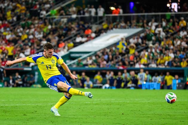 260614 Viktor Gyökeres of Sweden scores 3 1 during the FIFA World Cup 2026 football match between Sweden and Tunisia on June 14, 2026 in Monterrey Photo Joel Marklund BILDBYRAN code JM PA1234 bbeng fotboll football soccer fotball vm fotbolls vm fotballs vm fotbolls vm 2026 fifa world cup 2026 sverige sweden sverige a tunisien tunisia  Copyright: JOELxMARKLUND BB260614JM180