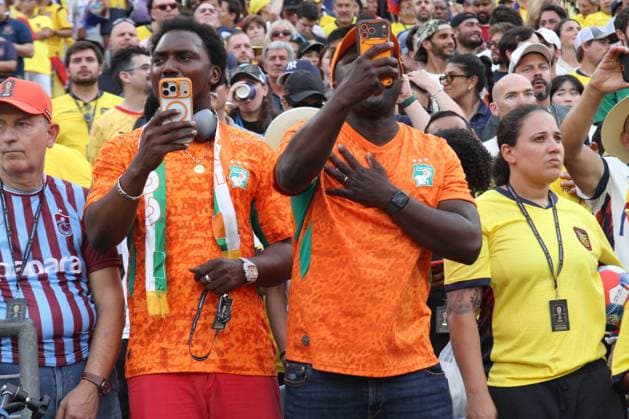 RECORD DATE NOT STATED Ivory Coast vs Ecuador FIFA World Cup, WM, Weltmeisterschaft, Fussball 2026. (SPO) Ivory Coast vs Ecuador FIFA World Cup 2026. June 14, 2026, Philadelphia, USA: Fans during soccer match between Ivory Coast and Ecuador in Group E during FIFA World Cup 2026 at Philadelphia stadium. The game ended 1-0 in favor of Ivory Coast. Credit: Niyi Fote Thenews2(Foto: Niyi Fote Thenews2 imago images) SPO  Copyright: xNiyixFotex