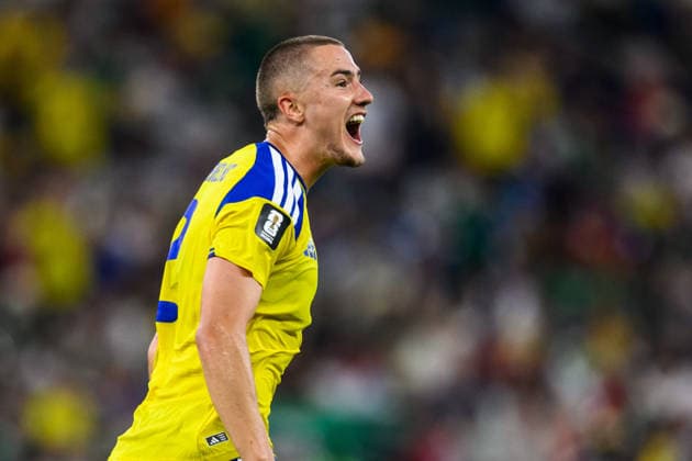 260614 Gustaf Lagerbielke of Sweden celebrate after 4 1 during the FIFA World Cup 2026 football match between Sweden and Tunisia on June 14, 2026 in Monterrey Photo Petter Arvidson BILDBYRAN kod PA PA1234 bbeng fotboll football soccer fotball vm fotbolls vm fotball vm fotbolls vm 2026 fifa world cup 2026 sverige sweden sverige a tunisien tunisia bbauto jubel  Copyright: PETTERxARVIDSON BB260614PA248