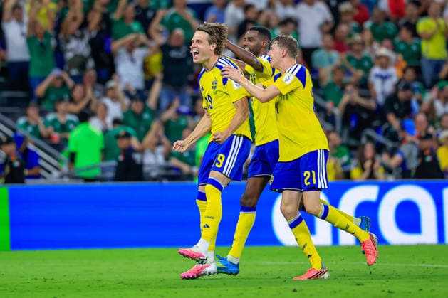 FIFA WORLD CUP 2026 SWEDEN VS TUNISIA FIFA WORLD CUP 2026 SWEDEN VS TUNISIA 14062026 MONTERREY, NUEVO LEON Action photo of Mattias Svanberg 19 of Sweden celebrating a goal, during Round 1 Group F game of the FIFA World Cup 2026, held at the Estado Monterrey of Monterrey, Nuevo Leon Action photo of Mattias Svanberg 19 of Sweden celebrating a goal, during Round 1 Group F game of the FIFA World Cup 2026, held at the Estadio Monterrey of Monterrey, Nuevo Leon PHOTO BY IMAGENSHOP AGENCIA FOTOGRAFICA MONTERREY NEW LEON MEXICO Copyright: xYOALIxMARTINEZx