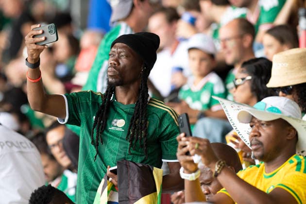 June 11, 2026, Ciudad De Mexico, Ciudad De Mexico, USA: South Africa fans at the first FIFA World Cup 2026 Group A match against Mexico at Mexico City Stadium on Thursday June 11, 2026 in Mexico City, Mexico. Mexico defeated South Africa 2-0. ANTONIO NAVA PI Ciudad De Mexico USA - ZUMAp124 20260611_zaa_p124_004 Copyright: xAntonioxNavax