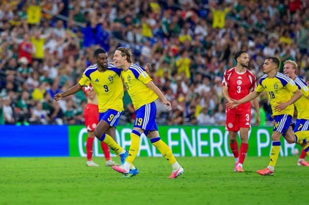FIFA WORLD CUP 2026 SWEDEN VS TUNISIA FIFA WORLD CUP 2026 SWEDEN VS TUNISIA 14062026 MONTERREY, NUEVO LEON Action photo of Mattias Svanberg 19 of Sweden celebrating a goal, during Round 1 Group F game of the FIFA World Cup 2026, held at the Estado Monterrey of Monterrey, Nuevo Leon Action photo of Mattias Svanberg 19 of Sweden celebrating a goal, during Round 1 Group F game of the FIFA World Cup 2026, held at the Estadio Monterrey of Monterrey, Nuevo Leon PHOTO BY IMAGENSHOP AGENCIA FOTOGRAFICA MONTERREY NEW LEON MEXICO Copyright: xYOALIxMARTINEZx