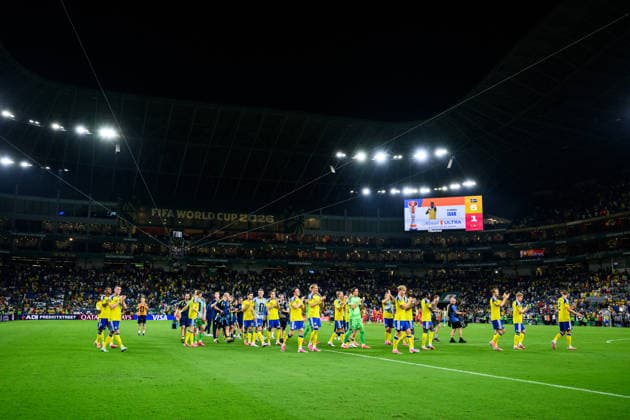 260614 Players of Sweden celebrate after the FIFA World Cup 2026 football match between Sweden and Tunisia on June 14, 2026 in Monterrey Photo Joel Marklund BILDBYRAN code JM PA1234 bbeng fotboll football soccer fotball vm fotbolls vm fotballs vm fotbolls vm 2026 fifa world cup 2026 sverige sweden sverige a tunisien tunisia jubel  Copyright: JOELxMARKLUND BB260614JM216