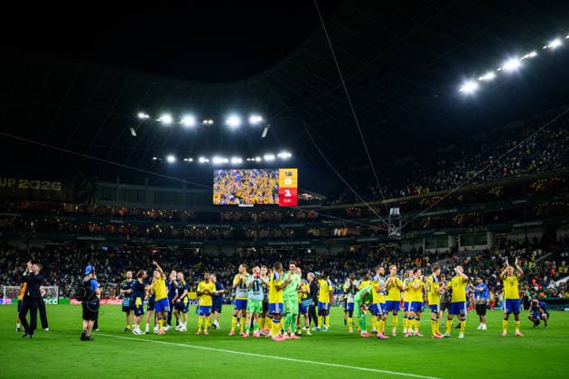 260614 Players of Sweden after the FIFA World Cup 2026 football match between Sweden and Tunisia on June 14, 2026 in Monterrey Photo Joel Marklund BILDBYRAN code JM PA1234 bbeng fotboll football soccer fotball vm fotbolls vm fotballs vm fotbolls vm 2026 fifa world cup 2026 sverige sweden sverige a tunisien tunisia jubel  Copyright: JOELxMARKLUND BB260614JM217