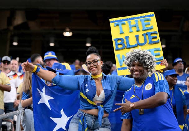 Fussball FIFA WM 2026 Vorrunde Gruppe E in Houston Deutschland - Curacao 14.06.2026 Curacao Fans *** Soccer FIFA World Cup 2026 Preliminary Round Group E in Houston Germany Curacao 14 06 2026 Curacao Fans