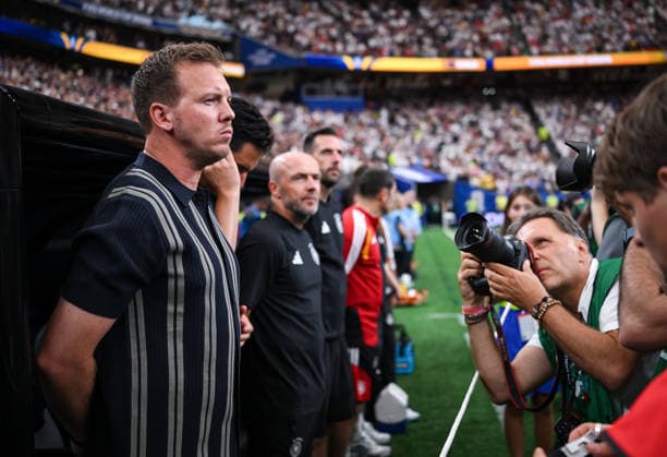 Soccer FIFA World Cup 2026 preliminary round group E in Houston Germany Curacao 14 06 2026 German coach Julian Nagelsmann li, Germany before the match mgeben von Fotografen