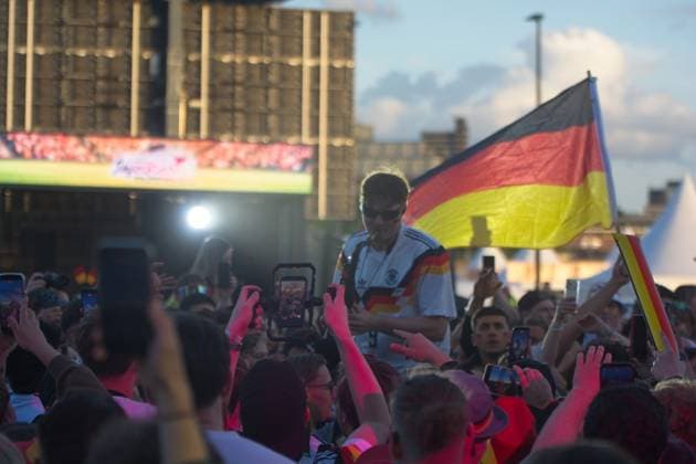 Public View Of German Vs Curacao In Oberhausen Thousands of German football fans gather in front of Rudolf Weber Arena for the public viewing of the 2026 World Cup opening game between Germany and Curacao in Oberhausen, Germany, on June 14, 2026. Oberhausen Germany  Copyright: xYingxTangx originalFilename:tang-wmgerman260520_npzk5.jpg