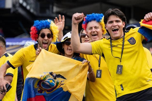 June 14, 2026, Bronx, New York, USA: Fans of Ecuador team attend group stage game between Ecuador and Cote d Ivoire during FIFA World Cup, WM, Weltmeisterschaft, Fussball 2026 at Philadelphia stadium in Philadelphia, PA, USA on June 13, 2026, Coâ ¢te d Ivoire won 1 - 0. FIFA World Cup 2026: Group Stage Match Between Ecuador And Cote D Ivoire  - ZUMAr339 20260614_znp_r339_013 Copyright: xLevxRadinx
