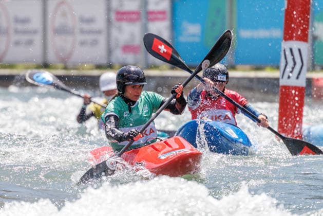 Head at ICF CANOE SLALOM WORLD CUP, Canoeing, Women, Kayak Cross, 2026, on 14 06 2026 in Augsburg, Eiskanal Bayern Germany