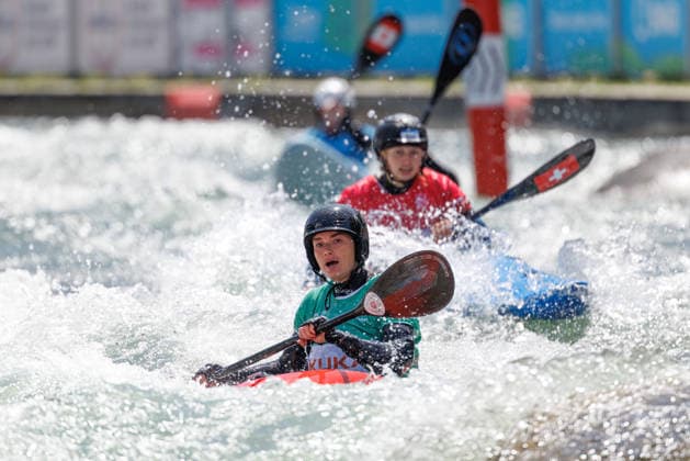 Head at ICF CANOE SLALOM WORLD CUP, Canoeing, Women, Kayak Cross, 2026, on 14 06 2026 in Augsburg, Eiskanal Bayern Germany