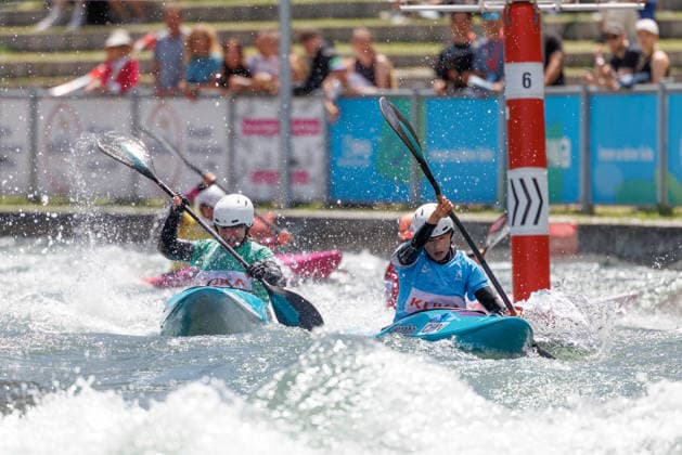 Head at ICF CANOE SLALOM WORLD CUP, Canoeing, Women, Kayak Cross, 2026, on 14 06 2026 in Augsburg, Eiskanal Bayern Germany