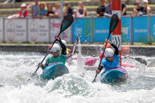 Head at ICF CANOE SLALOM WORLD CUP, Canoeing, Women, Kayak Cross, 2026, on 14 06 2026 in Augsburg, Eiskanal Bayern Germany