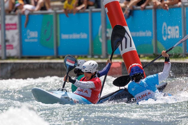 Head at ICF CANOE SLALOM WORLD CUP, Canoeing, Women, Kayak Cross, 2026, on 14 06 2026 in Augsburg, Eiskanal Bayern Germany