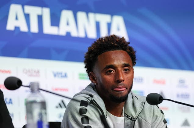 (260615) -- ATLANTA, June 15, 2026 -- Ryan Mendes of Cape Verde attends a press conference, PK, Pressekonferenz ahead of Group H match between Spain and Cape Verde at the FIFA World Cup, WM, Weltmeisterschaft, Fussball 2026 at Atlanta Stadium in Atlanta, the United States, June 14, 2026. ) (SP)U.S.-ATLANTA-FOOTBALL-FIFA WORLD CUP-PRESS CONFERENCE-CAPE VERDE WangxKaiyan 