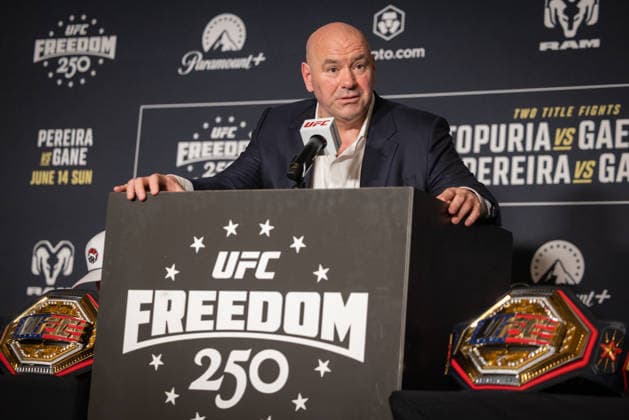 UFC Freedom 250 Post-Fight press conference, PK, Pressekonferenz WASHINGTON, DC - JUNE 15: Dana White speaks during a press conference with fight winners following UFC Freedom 250 at the JW Marriott in Washington, DC on June 15, 2026. Nathan Posner Anadolu Washington United States. Editorial use only. Please get in touch for any other usage.  Copyright: x2026xAnadoluxNathanxPosnerx