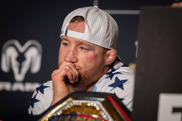 UFC Freedom 250 Post-Fight press conference, PK, Pressekonferenz WASHINGTON, DC - JUNE 15: Justin Gaethje participates in a press conference with other fight winners and Dana White following UFC Freedom 250 at the JW Marriott in Washington, DC on June 15, 2026. Nathan Posner Anadolu Washington United States. Editorial use only. Please get in touch for any other usage.  Copyright: x2026xAnadoluxNathanxPosnerx