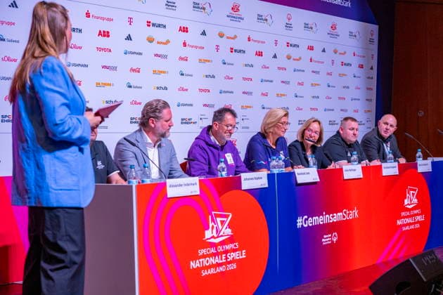 The Special Olympics National Games start on Monday 15 6 2026 in Saarland Minister-President Anke Rehlinger at the start press conference in Saarbrücken bub