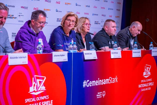 The Special Olympics National Games start on Monday 15 6 2026 in Saarland Minister-President Anke Rehlinger at the start press conference in Saarbrücken bub