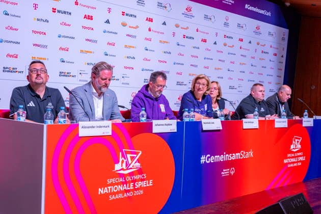The Special Olympics National Games start on Monday 15 6 2026 in Saarland Minister-President Anke Rehlinger at the start press conference in Saarbrücken bub
