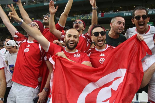 Tunisia V Sweden - 2026 FIFA World Cup, WM, Weltmeisterschaft, Fussball 1st Round Tunisian fans during the Group F first-round match of the 2026 FIFA World Cup at Estadio Monterrey. Sweden battles Tunisia 5-1. on June 14, 2026, in Monterrey, Mexico. (Photo by Ismael Rosas Eyepix Group) Copyright: xIsmaelxRosas xEyepixxGroupx IR_14062026_187258