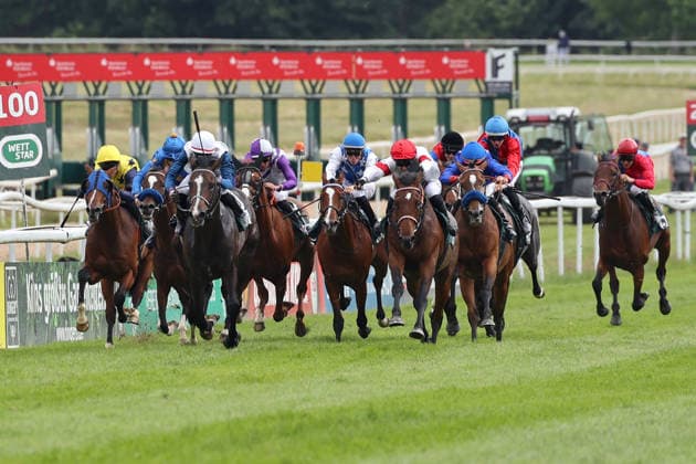 14 06 2026, Koeln, Nordrhein Westfalen, GER Englishman with Enzo Crublet red cap wins the 191 Union race Galopprennbahn Koeln Weidenpesch horse, jockey, Englishman, Crublet, victory, finish, finish 260614SG790KOELN JPG