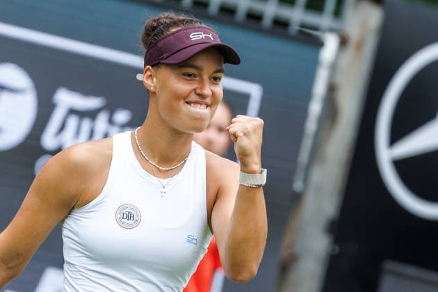 Berlin, 15 06 26, Tennis VANDA Pharmaceuticals BERLIN TENNIS OPEN 2026 at Steffi Graf Stadium Women, Singles, T J Brockmann GER vs 11 A Parks USA Tessa Johanna Brockmann Germany is happy about the victory VANDA Pharmaceuticals BERLIN TENNIS OPEN 2026