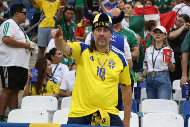 Tunisia V Sweden - 2026 FIFA World Cup, WM, Weltmeisterschaft, Fussball 1st Round Swedish Fans during the Group F first-round match of the 2026 FIFA World Cup at Estadio Monterrey. Sweden battles Tunisia 5-1. on June 14, 2026, in Monterrey, Mexico. Monterrey Nuevo Leon Mexico Copyright: xIsmaelxRosasx