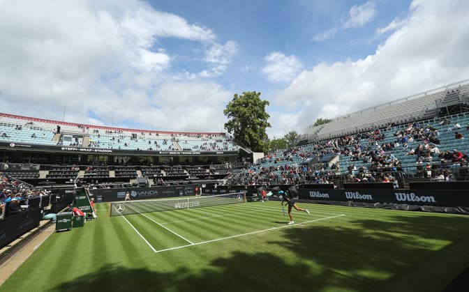Sports venue Center Court Steffi Graf Stadium overview, an additional grandstand on the top right Sports VANDA Pharmaceuticals Berlin Tennis Open Women 15 06 2026
