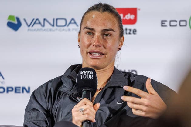 Berlin, 15 06 26, Tennis VANDA Pharmaceuticals BERLIN TENNIS OPEN 2026 at Steffi Graf Stadium Aryna Sjarhejeuna Sabalenka speaks at a press conference VANDA Pharmaceuticals BERLIN TENNIS OPEN 2026