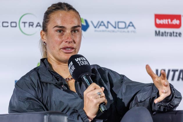 Berlin, 15 06 26, Tennis VANDA Pharmaceuticals BERLIN TENNIS OPEN 2026 at Steffi Graf Stadium Aryna Sjarhejeuna Sabalenka speaks at a press conference VANDA Pharmaceuticals BERLIN TENNIS OPEN 2026