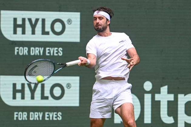 Nikoloz Basilashvili GEO June 15, 2026 ¢ Tennis ¢ TERRA WORTMANN OPEN ¢ ATP 500, Heristo Arena, Westfalenhalle, TERRA WORTMANN OPEN, North Rhine-Westphalia, Germany,detected_source_language Copyright: xpepphotox xHorstxMauelshagenx pep00321, pep_20260615_hm_372822