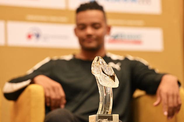 Emmanuil Karalis (Manolo Karalis), Greek pole vaulter speaks during the press conference, PK, Pressekonferenz prior to the Golden Spike Ostrava 2026 - World Athletics Continental Tour Gold, in Ostrava, Czech Republic, June 15, 2026. (CTKxPhoto JaroslavxOzana) CTKPhotoP2026061506103  CTKPhotoP2026061506103