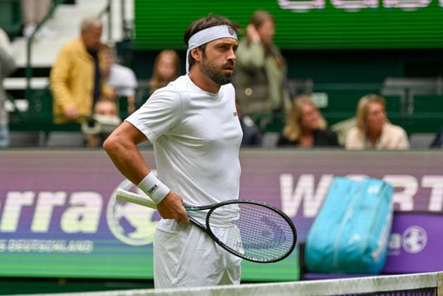 Nikoloz Basilashvili (GEO) before his match against Daniel Altmaier (GER) at the TERRA WORTMANN Open 2026, Tennis, ATP, Mens 500, Tournament, Main Draw, June 15, 2026, TERRA WORTMANN Open 2026, Tennis, ATP, Mens 500, Tournament, Main Draw, June 15, 2026, Indoor,detected_source_language Copyright: xEibner-Pressefoto RobertxGertzenx EP_RGN
