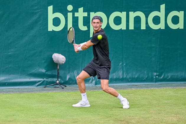 Terence Atmane (FRA) prepares to return a ball on the forehand TERRA WORTMANN Open 2026, Tennis, ATP, Mens 500, Tournament, Main Draw, June 15, 2026, TERRA WORTMANN Open 2026, Tennis, ATP, Mens 500, Tournament, Main Draw, June 15, 2026, Indoor,detected_source_language Copyright: xEibner-Pressefoto RobertxGertzenx EP_RGN