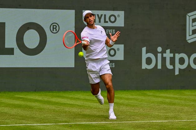 Nuno Borges (POR) hits a forehand at the TERRA WORTMANN Open 2026, Tennis, ATP, Mens 500, Tournament, Main Draw, June 15, 2026, TERRA WORTMANN Open 2026, Tennis, ATP, Mens Tennis 500, Tournament, Main Draw, June 15, 2026 Indoor,detected_source_language Copyright: xEibner-Pressefoto RobertxGertzenx EP_RGN