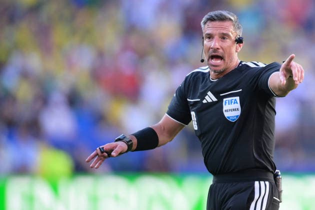 Fußball, WM 2026, 20260613, Brasilien - Marokko. Im Bild Schiedsrichter Slavko VINCIC (Slowenien). East Rutherford New-York-New-Jersey-Stadion New Jersey Vereinigte Staaten von Amerika *** Soccer, 2026 World Cup, 20260613, Brazil vs. Morocco. Pictured Copyright: Passion2Press MarkusxFischerx