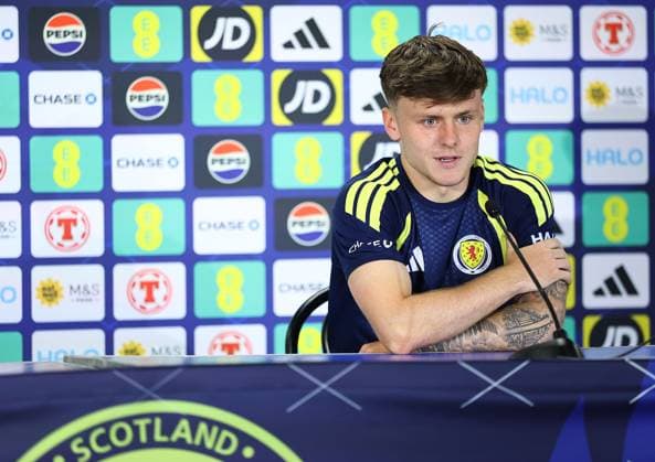 Ben Gannon-Doak of Scotland Scotland press conference, PK, Pressekonferenz 2026 FIFA World Cup, WM, Weltmeisterschaft, Fussball Football, Atrium Health Performance Park, Charlotte, USA - 15 Jun 2026Charlotte Atrium Health Performance Park United States of America EDITORIAL USE ONLY No use with unauthorised audio, video, data, fixture lists, club league logos or live services. Online in-match use limited to 120 images, no video emulation. No use in betting, games or single club league player publications.  Copyright: xMichaelxZemanek Shutterstockx 16924171u