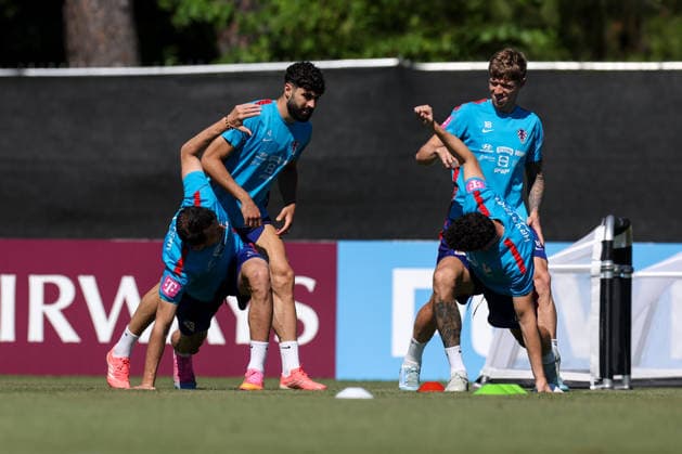 Croatia Training And press conference, PK, Pressekonferenz - FIFA World Cup, WM, Weltmeisterschaft, Fussball 2026 Ante Budimir, Josko Gvardiol, Kristijan Jakic and Ivan Perisic of Croatia during the training session at training centre at Episcopal High School on June 15, 2026 in Alexandria, Virginia.  IgorxKralj PIXSELL