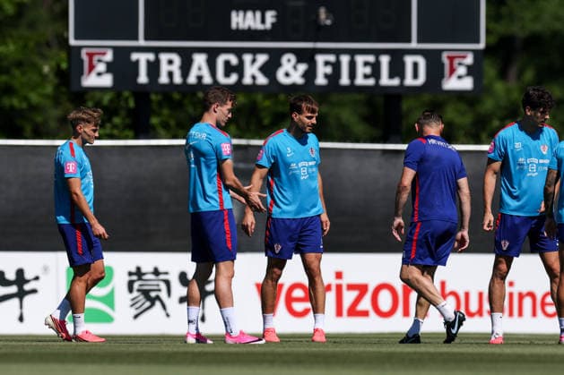 Croatia Training And press conference, PK, Pressekonferenz - FIFA World Cup, WM, Weltmeisterschaft, Fussball 2026 Toni Fruk, Luka Sucic, Marin Pongracic and Igor Matanovic of Croatia during the training session at training centre at Episcopal High School on June 15, 2026 in Alexandria, Virginia.  IgorxKralj PIXSELL