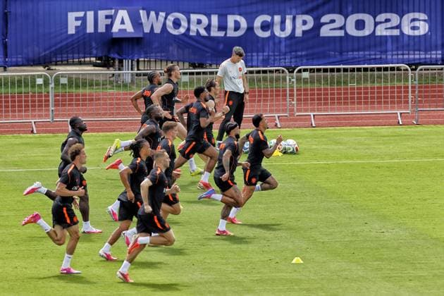 DALLAS, 15-06-2026, Southern Methodist University, World Cup 2026, Netherlands training following yesterday™s match against Japan. Picture shows Netherlands training in Dallas  x204382511x Copyright: