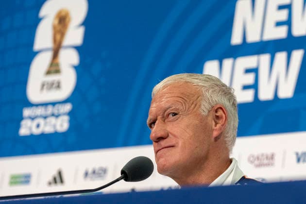 France s soccer head coach Didier Deschamps addresses the press during a press conference, PK, Pressekonferenz East Rutherford, New Jersey, United States, 15 June 2026. France will face Senegal in their soccer Wold s Cup first match on 16 June 2026. Didier Deschamps press conference !ACHTUNG: NUR REDAKTIONELLE NUTZUNG!  Copyright: xAngelxColmenaresx GRAF8819 20260615-55020603887_1