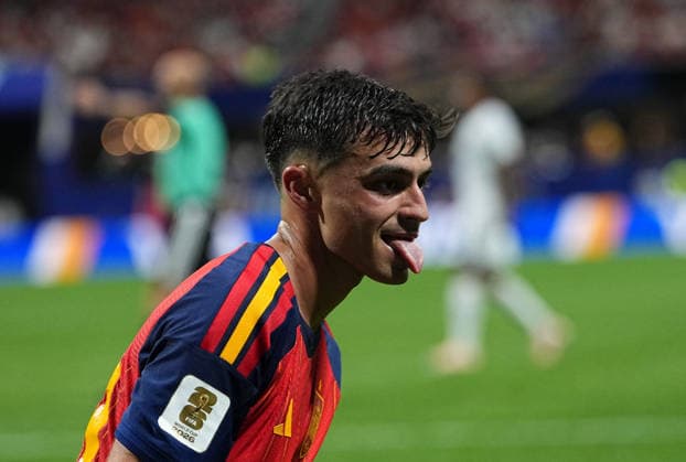 Pedri of Spain looks on during the match between Spain and Cape Verde in Group H of the 2026 FIFA World Cup at Atlanta Stadium in Atlanta, United States, on June 15, 2026. Photo by DeFodi Images (Thor Wegner),detected_source_language