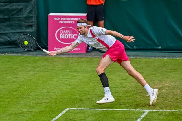 Alexander Bublik (KAZ) hits a forehand shot at the TERRA WORTMANN Open 2026, Tennis, ATP, Mens 500, Tournament, Main Draw, June 15, 2026, TERRA WORTMANN Open 2026, Tennis, ATP, Mens Tennis 500, Tournament, Main Draw, June 15, 2026, Indoor,detected_source_language Copyright: xEibner-Pressefoto RobertxGertzenx EP_RGN