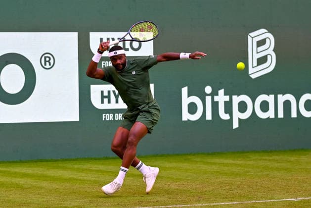 Frances Tiafoe (USA) hits a forehand shot at the TERRA WORTMANN Open 2026, Tennis, ATP, Mens 500, Tournament, Main Draw, June 15, 2026, TERRA WORTMANN Open 2026, Tennis, ATP, Mens Tennis 500, Tournament, Main Draw, June 15, 2026, Indoor,detected_source_language Copyright: xEibner-Pressefoto RobertxGertzenx EP_RGN
