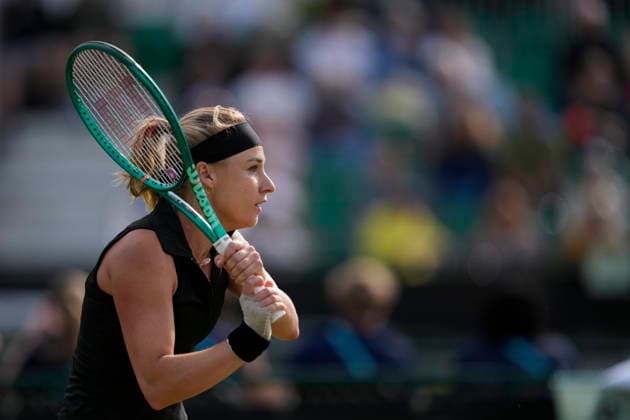 Lexus Nottingham Open - Day One Anna Blinkova in action during her Round of 32 match at the 2026 Lexus Nottingham Open Women s tennis tournament at the Nottingham Tennis Centre in Nottingham, England, on June 15, 2026. Nottingham Great Britain United Kingdom  Copyright: xOwenxHammondx originalFilename:hammond-2026lexu260615_np6ZX.jpg
