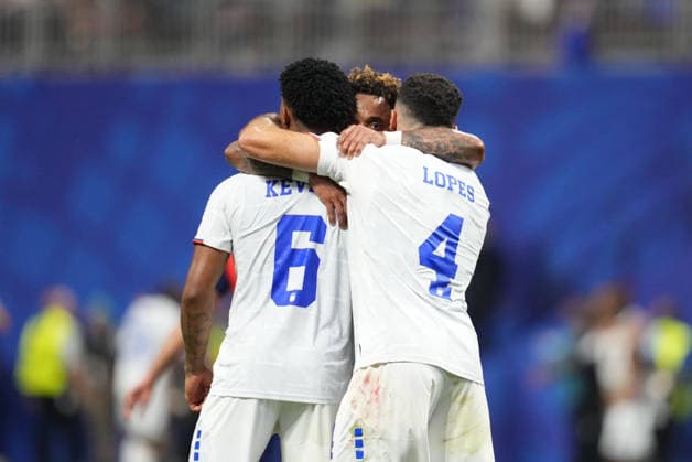 Kevin Pina (Cape Verde) and Pico Lopes (Cape Verde) celebrate during the Spain vs. Cape Verde match in Group H of the 2026 FIFA World Cup at Atlanta Stadium in Atlanta, United States, on June 15, 2026. Photo by DeFodi Images (Thor Wegner),detected_source_language