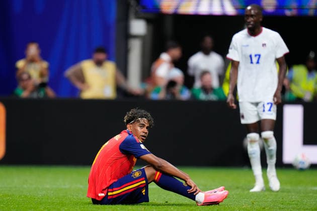 Spain v Cabo Verde: Group H - FIFA World Cup, WM, Weltmeisterschaft, Fussball 2026 Lamine Yamal of Spain reacts during the FIFA World Cup 2026 Group H match between Spain and Cabo Verde at Atlanta Stadium on June 15, 2026 in Atlanta, United States. Atlanta GA United States  Copyright: xJosexBretonx originalFilename:bretonhernandez-spainvca260615_npyli.jpg