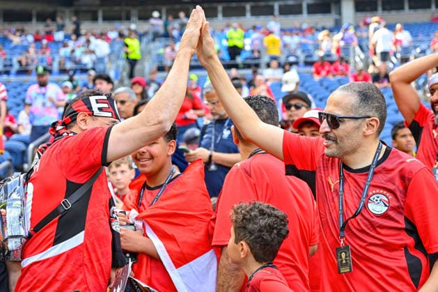 June 15, 2026: Egypt fans celebrate before the FIFA World Cup, WM, Weltmeisterschaft, Fussball soccer match between Belgium and the Egypt in Seattle, WA. CSM FIFA World Cup 2026 Soccer: JUN 15 Belgium Vs Egypt  - ZUMAc04_ 20260615_zma_c04_001 Copyright: xStevexFaberx
