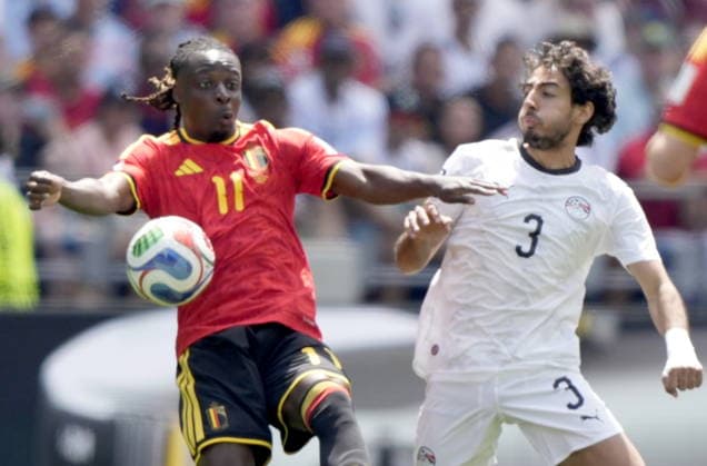 FIFA World Cup, WM, Weltmeisterschaft, Fussball 2026 - Group G - Belgium vs Egypt Jeremy Doku (L) of Belgium in action against Mohamed Hany of Egypt during the FIFA World Cup 2026 group stage match Belgium against Egypt, in Seattle, USA, 15 June 2026. SEATTLE United States  Copyright: xSTEPHANxBRASHEARx